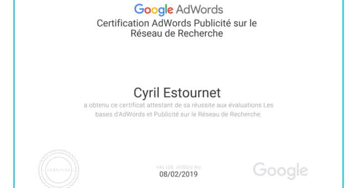 Image de la certification Google AdWords